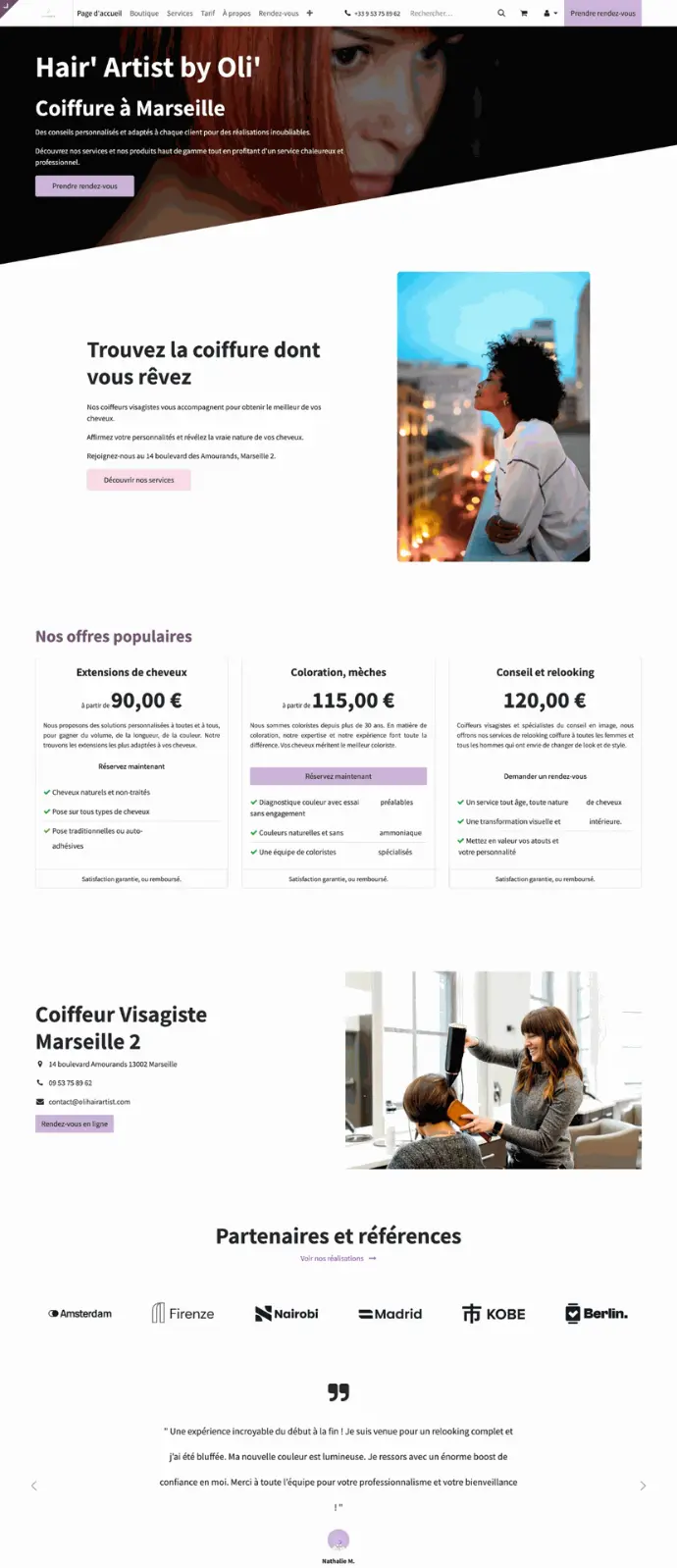 conception site internet salon de coiffure